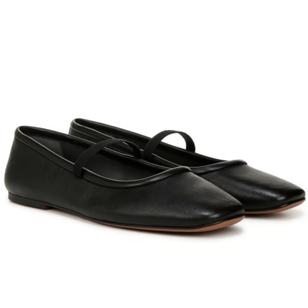 🖤🔹️Franco Sarto 🔹️Black Leather Leather Teyana Ballet Flat